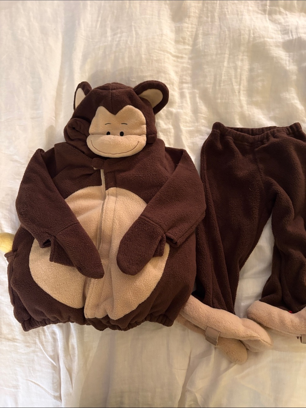 Toddler Monkey Costume Two-Piece Set - Brown & Cream